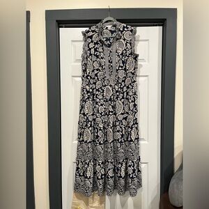 Plus Size London Times Smocked-Waist Tiered Maxi Dress